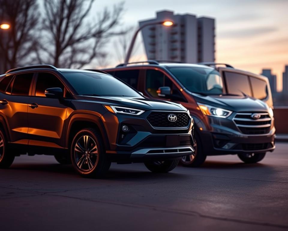 comparação entre SUV compacto e minivan