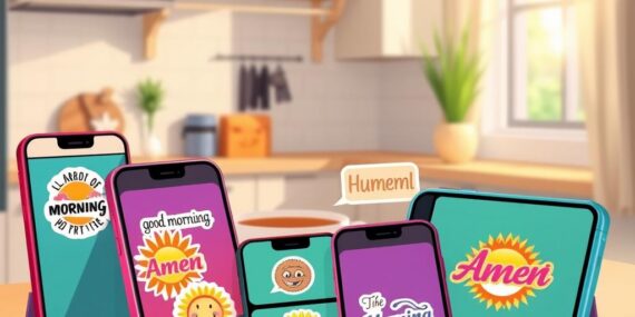 Aplicativos de Figurinhas de Bom Dia e Amém Mensagens Prontas para Compartilhar