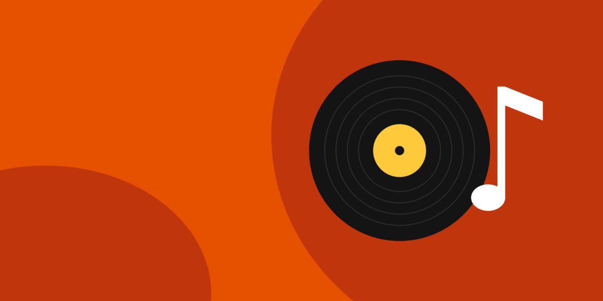 Disco de vinil e nota musical
