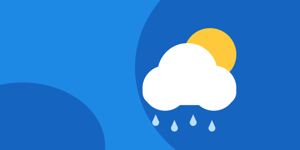 Nuvem com sol e gotas de chuva